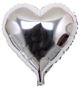 Gümüş folyo kalp balon 24 inç