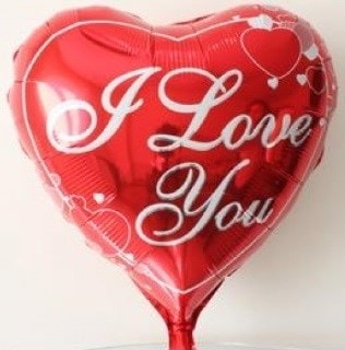I love you yazılı kalp folyo balon 18 inc
