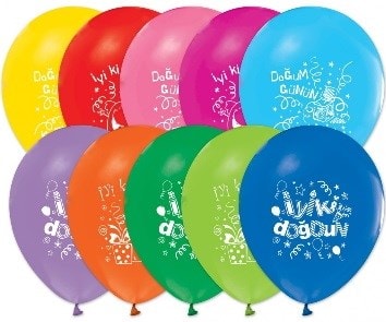İyiki doğdun baskılı 12 inc balon karışık renk gönderilir