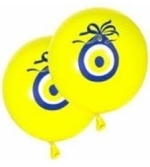 Nazar boncuğu sarı balon 12 inc balon