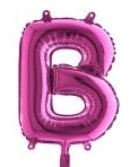 B harfi Fuşya Ruby folyo balon süper kalite 14 inc 38 cm