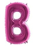 B harfi Pembe Fuşya folyo harf balon 40 inch 100 cm