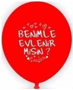Benimle evlenirmisin lateks kırmızı yuvarlak balon