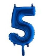 Beş rakam Numara Mavi folyo Balon İthal kaliteli 14 inc 38 cm folyo balon