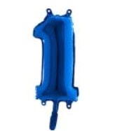 Bir rakam Numara Mavi folyo Balon İthal kaliteli 14 inc 38 cm folyo balon
