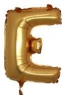 E harfi altın gold folyo balon süper kalite 14 inc 38 cm