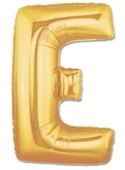 E harfi Sarı Altın Gold folyo harf balon 40 inch 100 cm