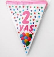 2 yaş kız cocuğu pembe flama parti malzemesi