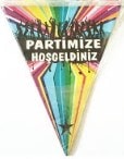 Partimize hoş geldin flama parti malzemesi