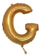 G harfi altın gold folyo balon süper kalite 14 inc 38 cm