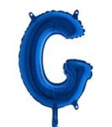 G harfi Mavi Folyo balon süper kalite 14 inc 38 cm