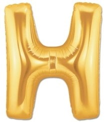 H harfi Sarı Altın Gold folyo harf balon 40 inch 100 cm
