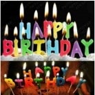 Happy Birthday yazılı harf pasta mumu