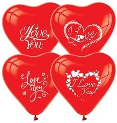 I love you lateks kalp balon kırmızı