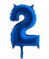 İki rakam Numara Mavi folyo Balon İthal kaliteli 14 inc 38 cm folyo balon