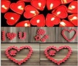 Kalp kırmızı tealight mum 25 adet