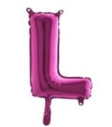 L harfi Fuşya Ruby folyo balon süper kalite 14 inc 38 cm
