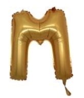 M harfi altın gold folyo balon süper kalite 14 inc 38 cm