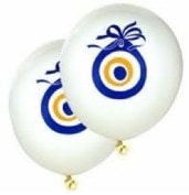 Nazar boncuğu beyaz balon 12 inc balon