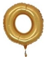 O harfi altın gold folyo balon süper kalite 14 inc 38 cm
