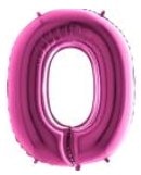 O harfi Pembe Fuşya folyo harf balon 40 inch 100 cm