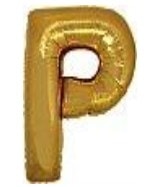 P harfi altın gold folyo balon süper kalite 14 inc 38 cm
