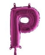 P harfi Fuşya Ruby folyo balon süper kalite 14 inc 38 cm