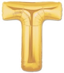 T harfi Sarı Altın Gold folyo harf balon 40 inch 100 cm