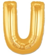 U harfi Sarı Altın Gold folyo harf balon 40 inch 100 cm