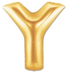Y harfi Sarı Altın Gold folyo harf balon 40 inch 100 cm