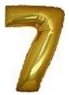 Yedi Rakam Sarı Altın Gold folyo rakam balon 40 inch 100 cm
