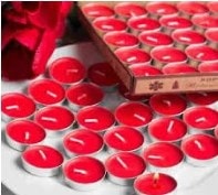 Yuvarlak kırmızı tealight mum 25 adet