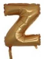 Z harfi altın gold folyo balon süper kalite 14 inc 38 cm